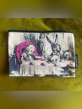 Out of Print Alice in Wonderland Pink Accent Canvas Pouch